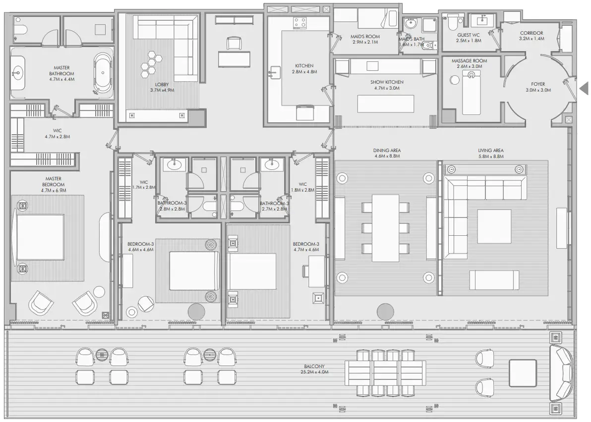 Arada Armani Beach Residence floor plan