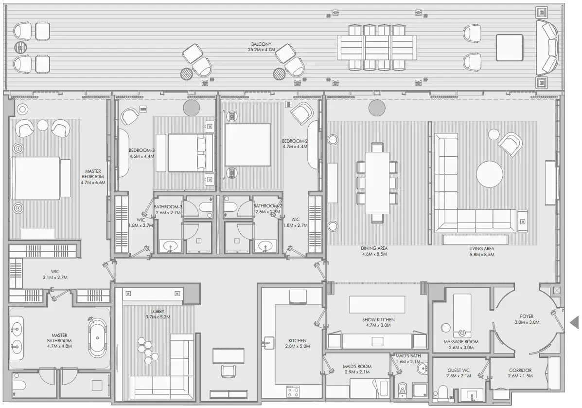 Arada Armani Beach Residence floor plan
