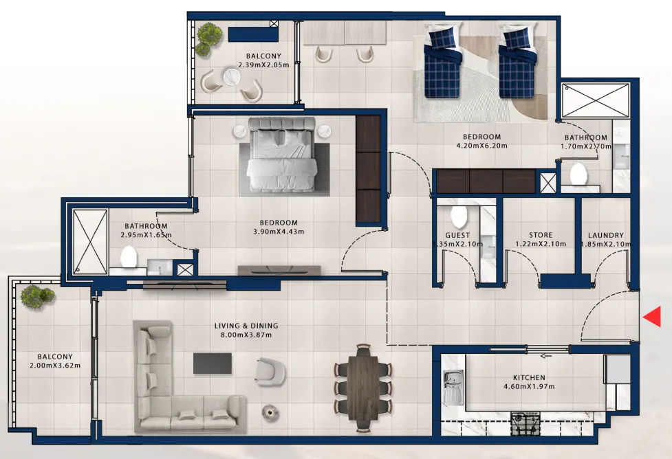 Dubai Investments Real Estate Asayel Avenue floor plan