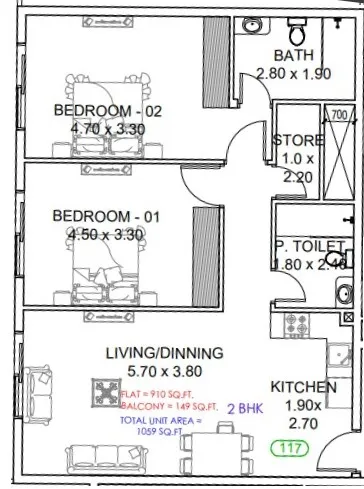 Dugasta Astra South floor plan