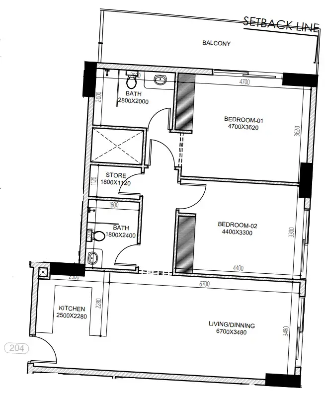 Dugasta Astra South floor plan