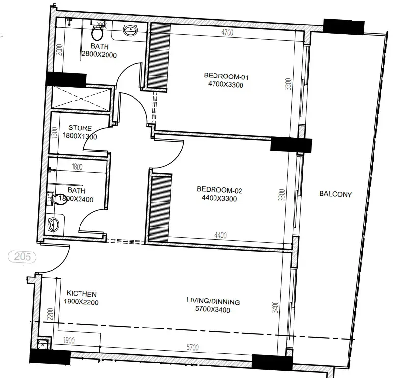 Dugasta Astra South floor plan