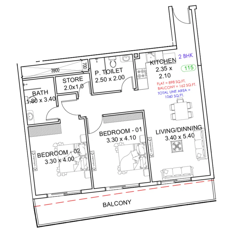 Dugasta Astra South floor plan