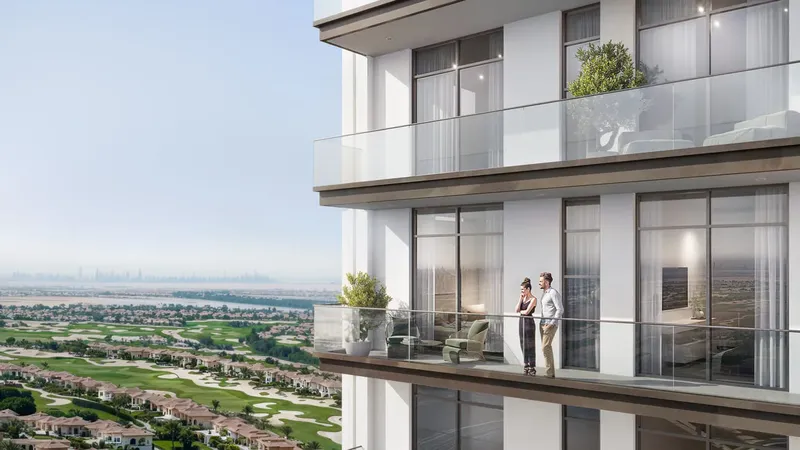 Exterior at AUREL1A Residence in Dubai Sports City Dubai