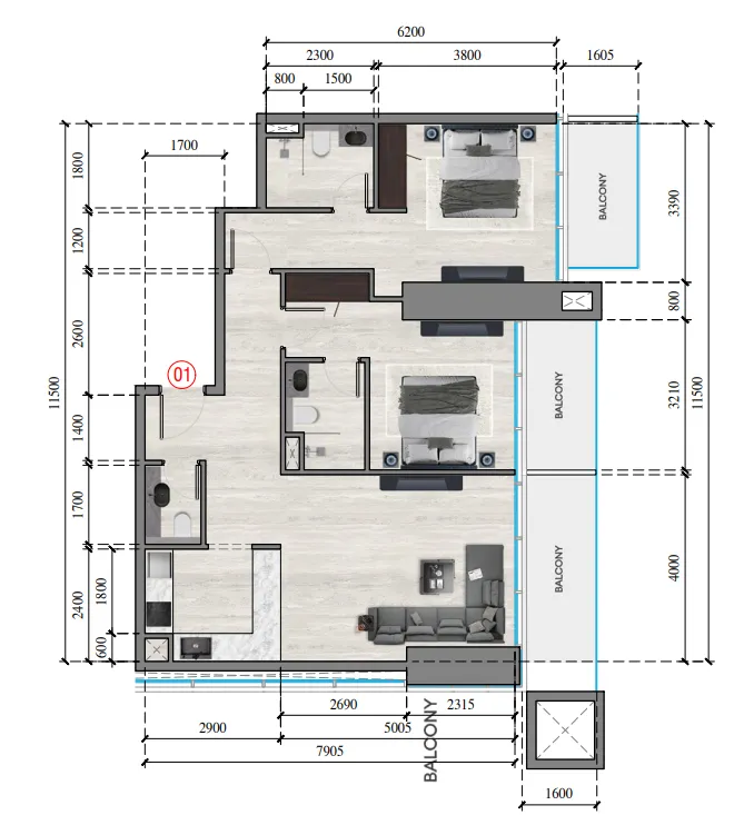 Tiger Group Auresta Tower floor plan