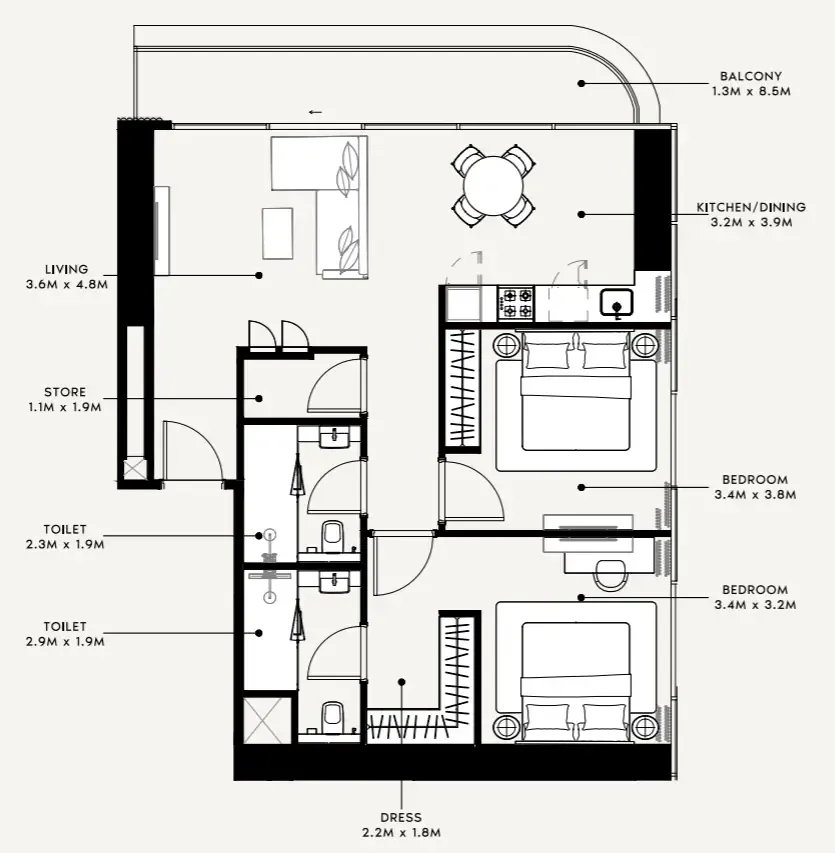 Azizi Azizi Milan floor plan