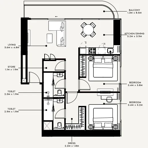 Azizi Azizi Milan floor plan