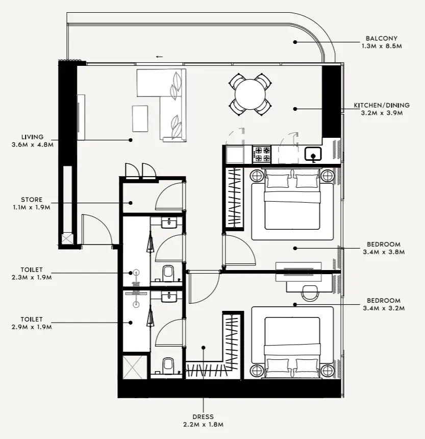 Azizi Azizi Milan floor plan