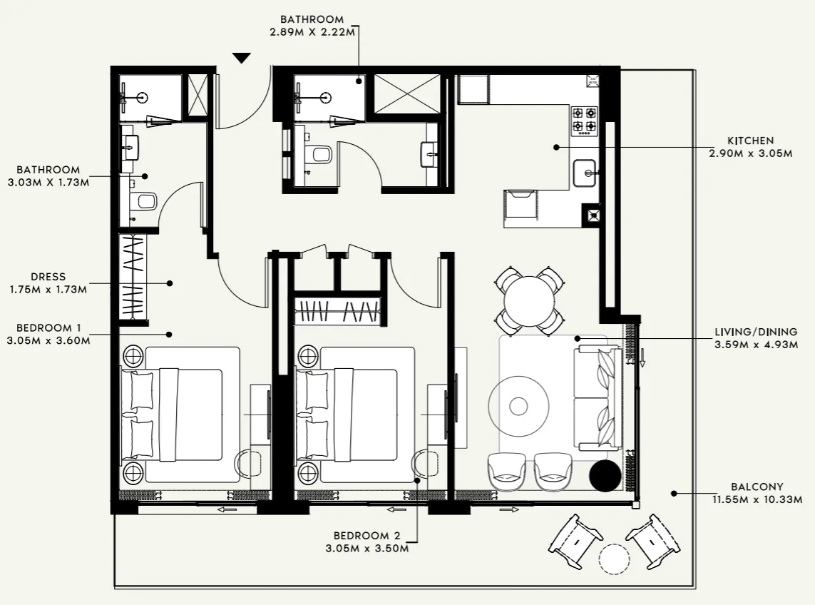 Azizi Azizi Venice floor plan