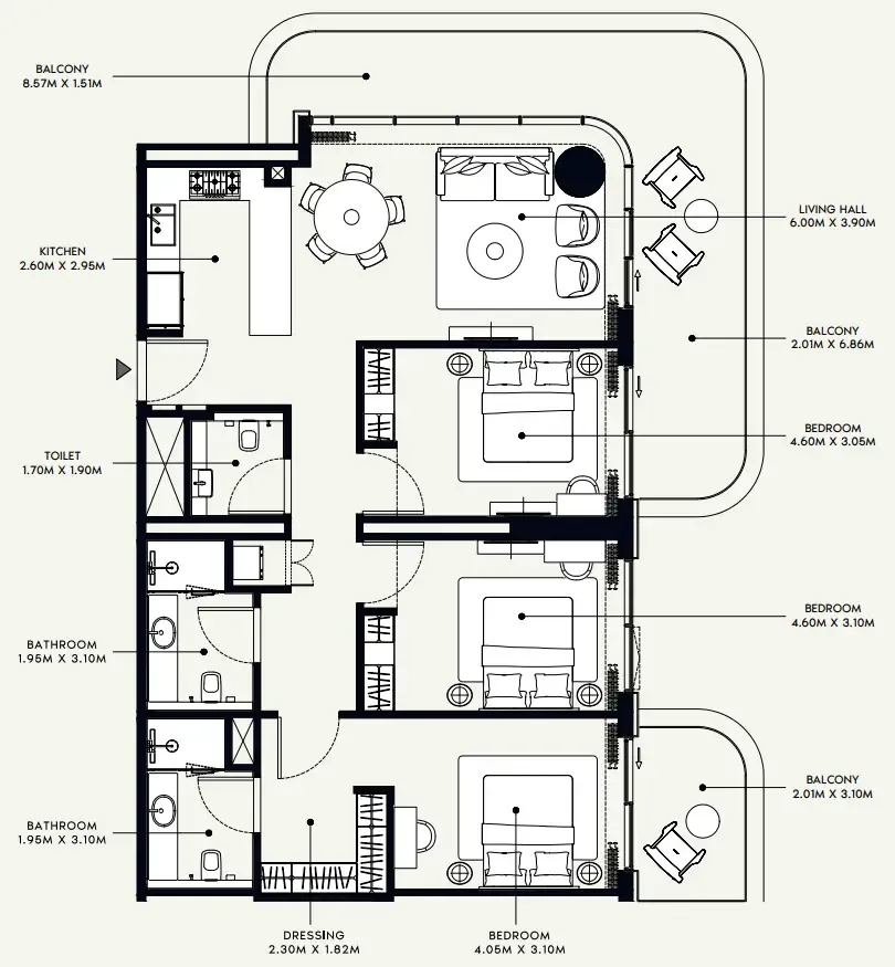 Azizi Azizi Venice floor plan