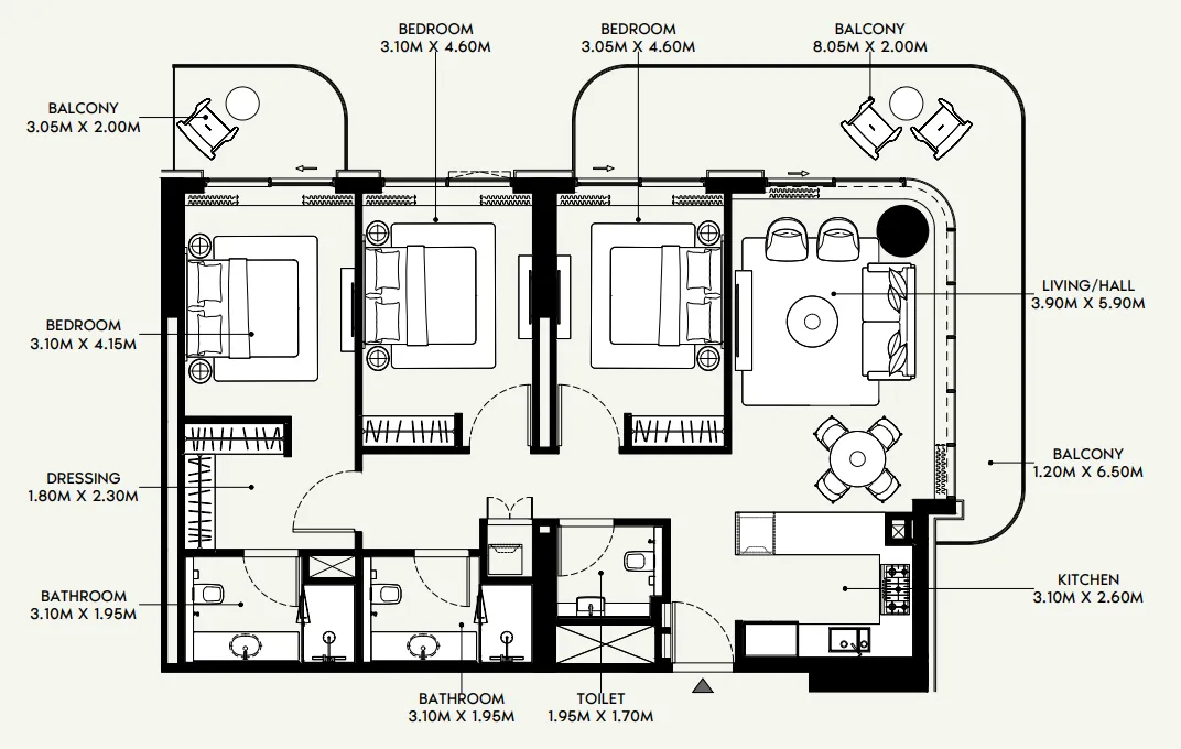 Azizi Azizi Venice floor plan