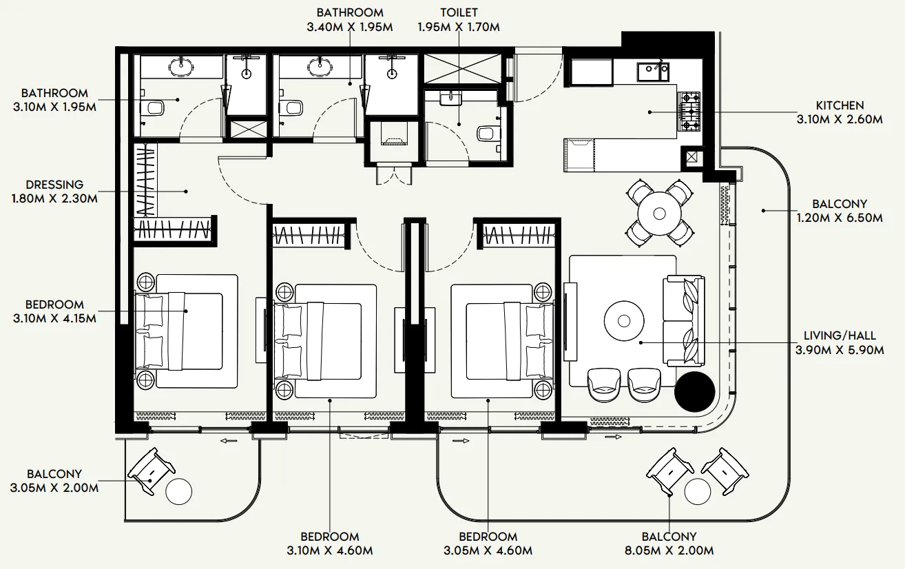 Azizi Azizi Venice floor plan