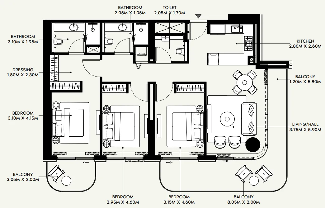 Azizi Azizi Venice floor plan