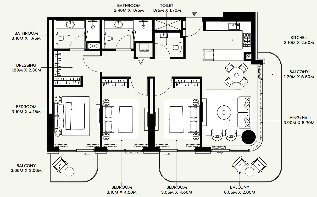 Azizi Azizi Venice floor plan