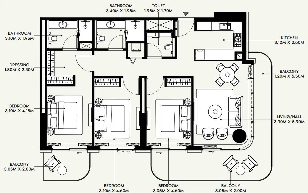 Azizi Azizi Venice floor plan
