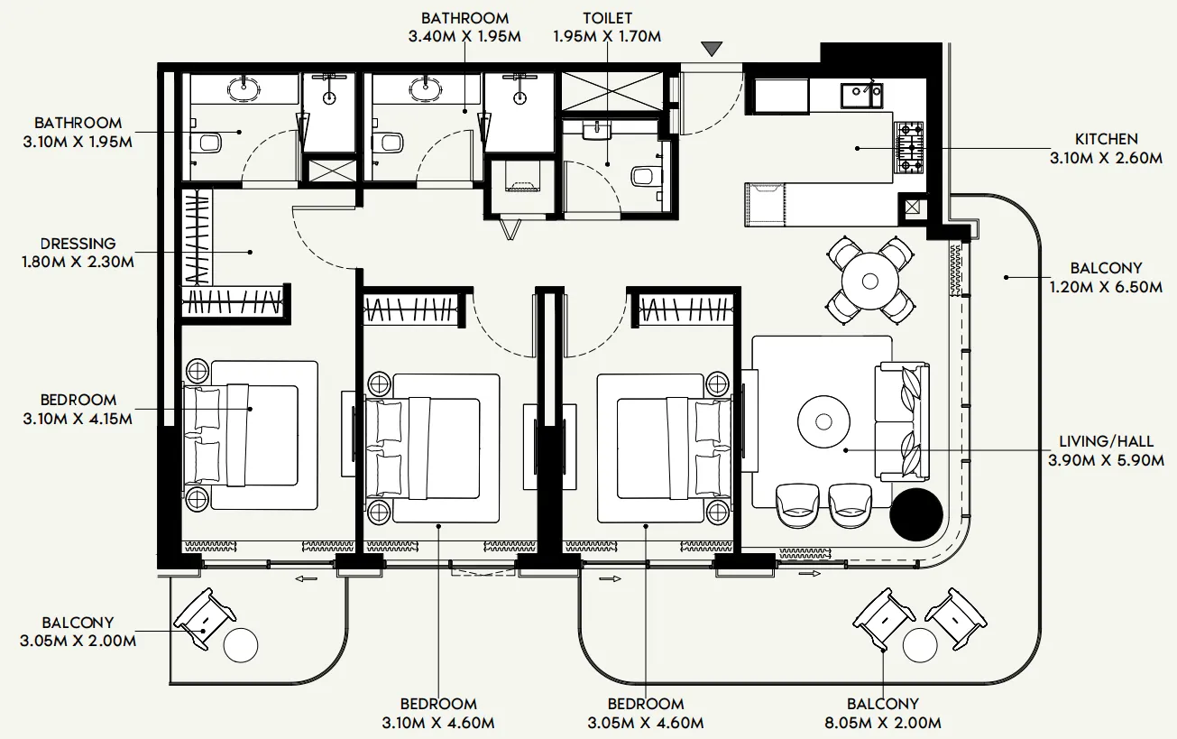 Azizi Azizi Venice floor plan