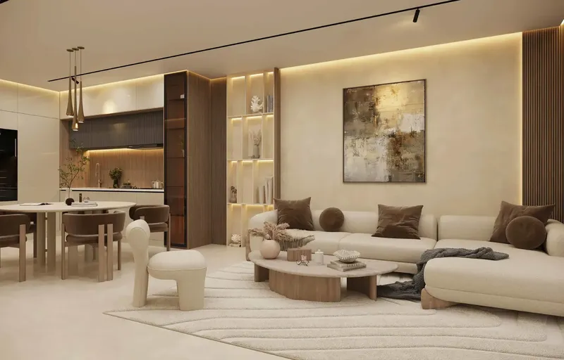 Interior at Azra Residence in Dubai Land Residence Complex Dubai