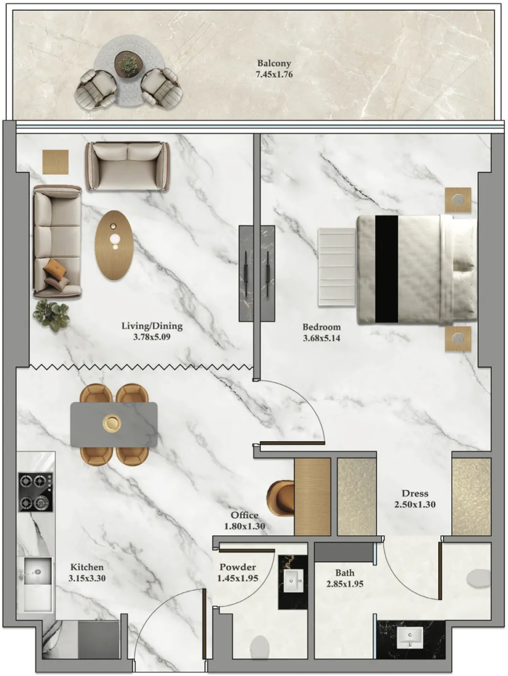 Danube Bayz 102 floor plan