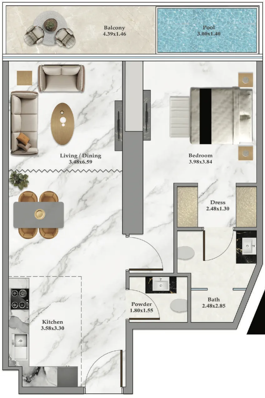 Danube Bayz 102 floor plan