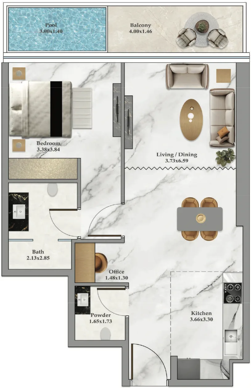 Danube Bayz 102 floor plan