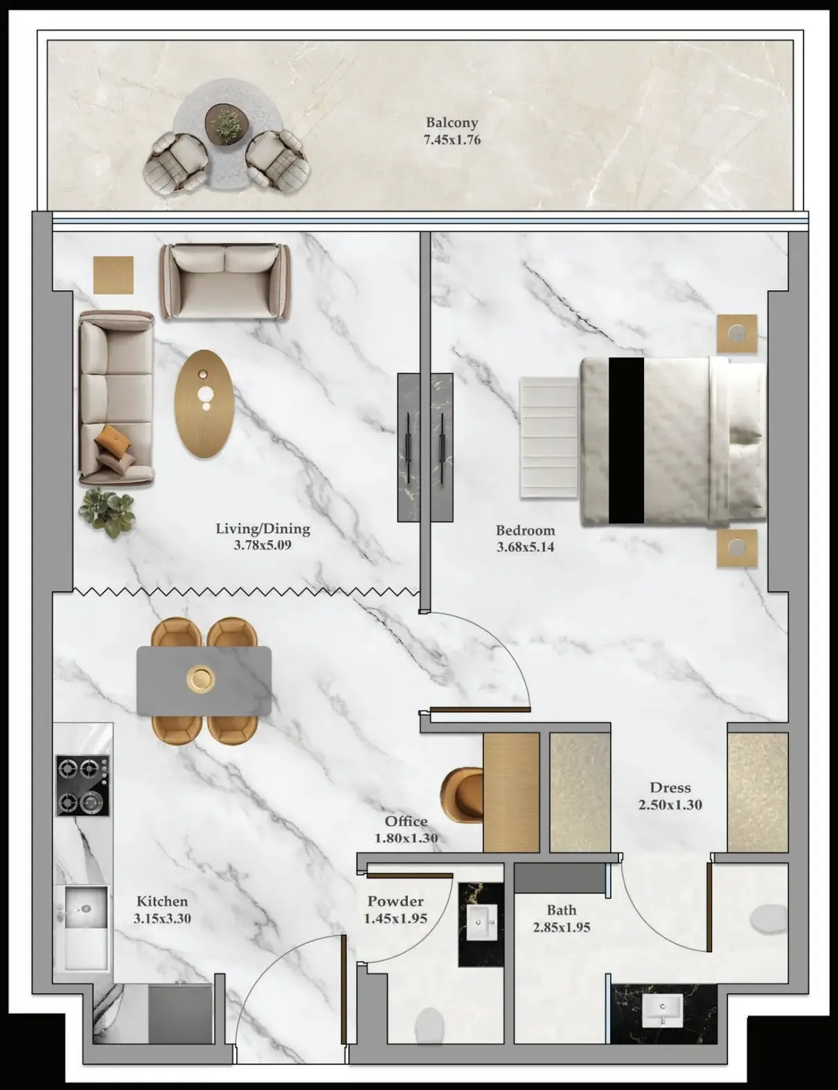 Danube Bayz 102 floor plan