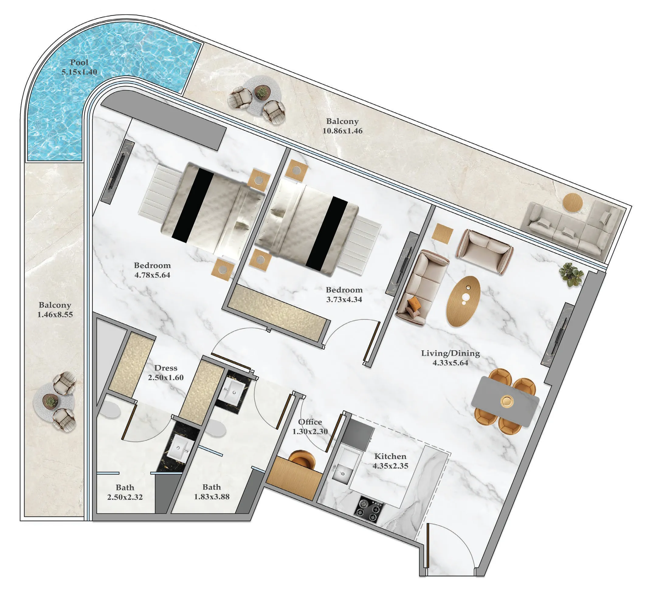 Danube Bayz 102 floor plan