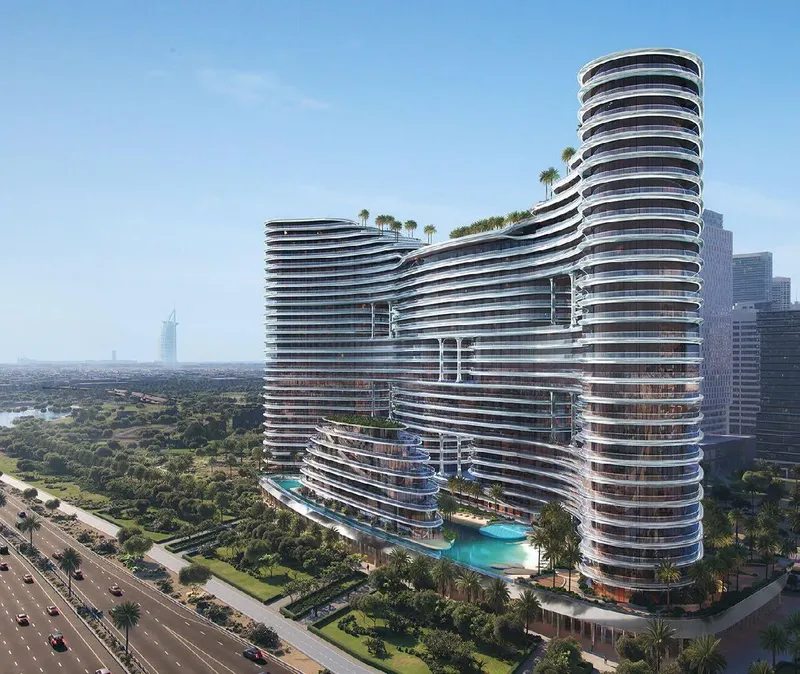 Exterior at Binghatti Aquarise in Business Bay Dubai