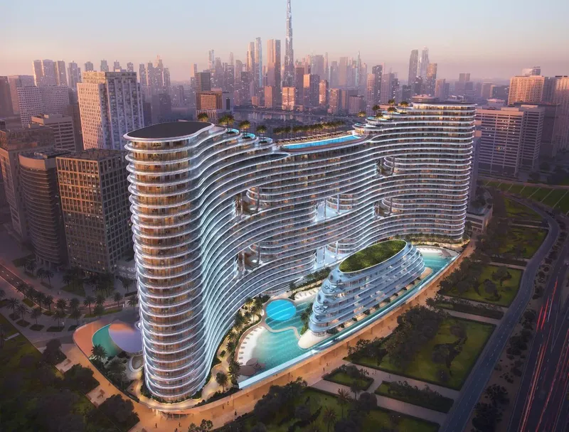 Exterior at Binghatti Aquarise in Business Bay Dubai