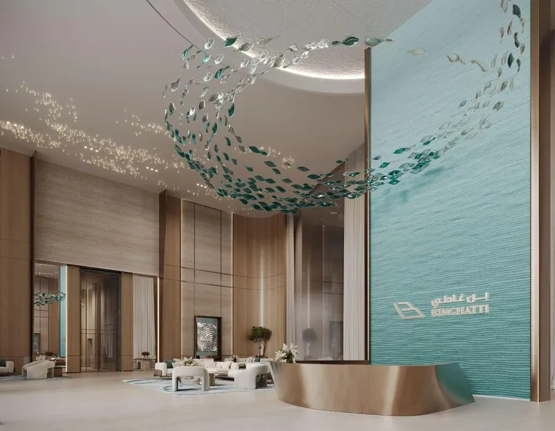 Lobby at Binghatti Aquarise in Business Bay Dubai