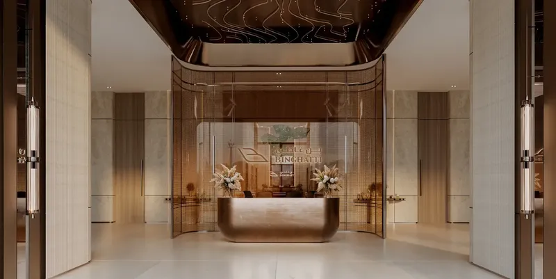 Lobby at Binghatti Luxuria in JVT (Jumeirah Village Triangle) Dubai