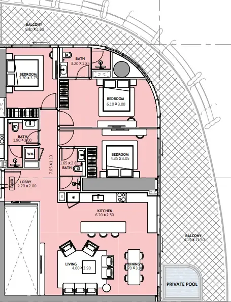 Binghatti Binghatti Skyblade floor plan