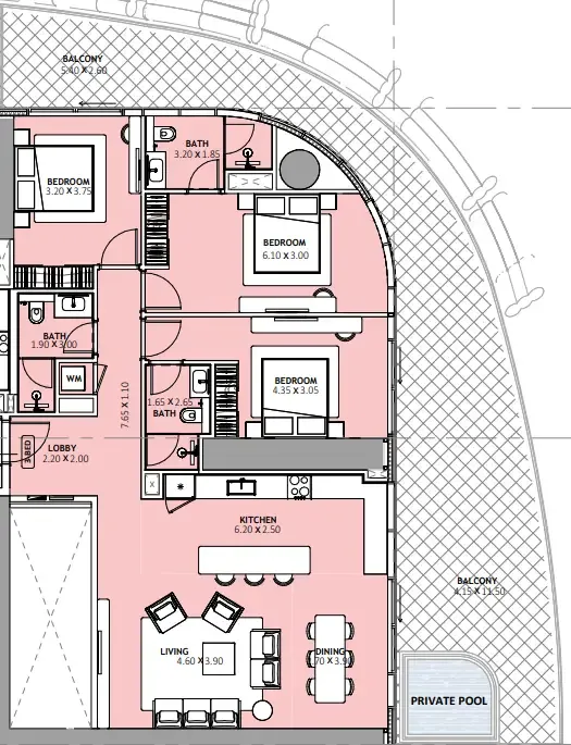 Binghatti Binghatti Skyblade floor plan