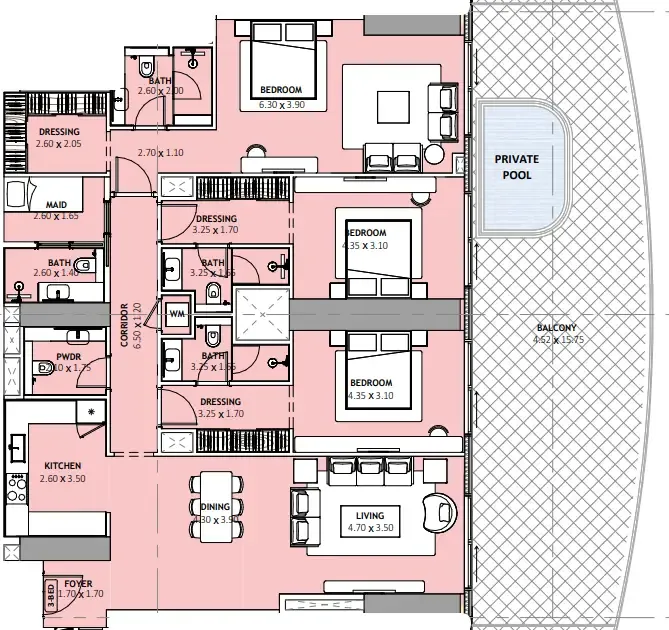 Binghatti Binghatti Skyblade floor plan