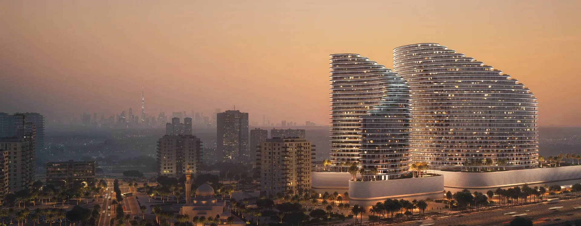 Exterior at Binghatti Skyflame in Majan Dubai