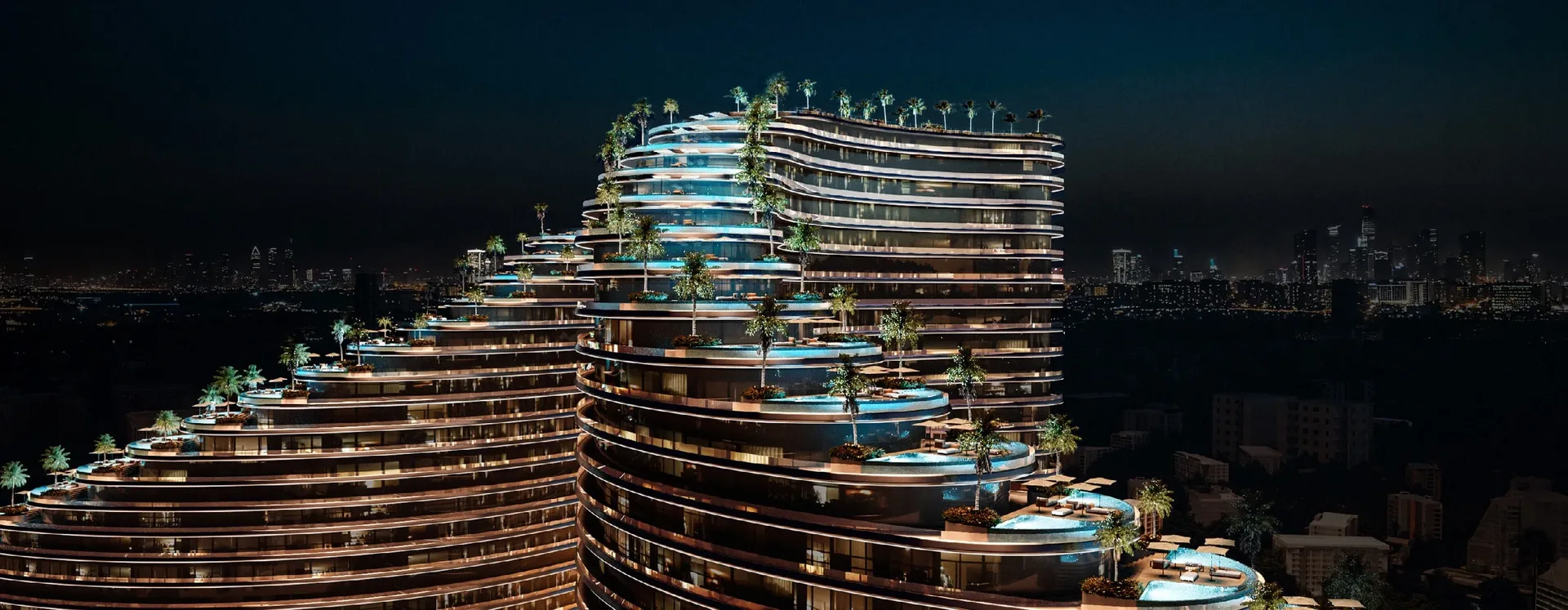 Exterior at Binghatti Skyflame in Majan Dubai