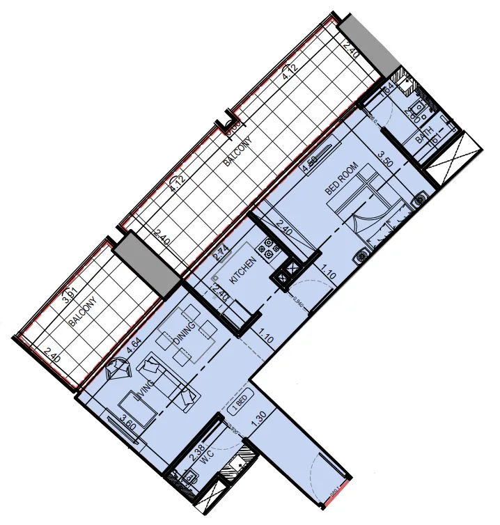 Binghatti Binghatti Skyrise floor plan