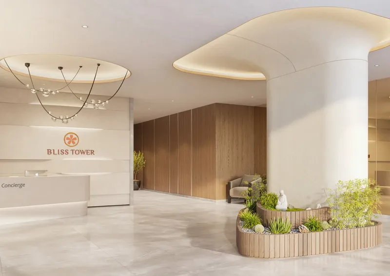 Lobby at Bliss Tower in Dubailand Residence Complex Dubai
