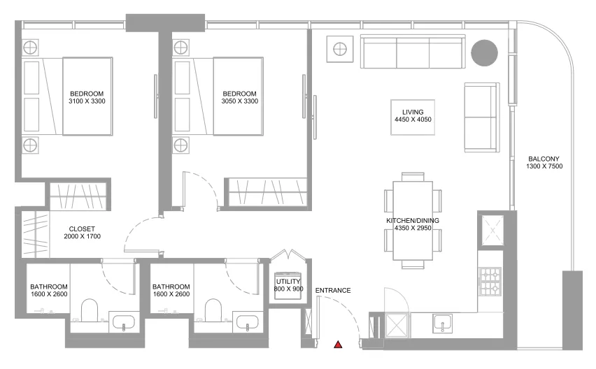 Sobha Coastline Beach Residences floor plan