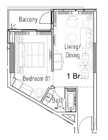 DAMAC Damac Hills 2 - Hotel Edge by Rotana floor plan