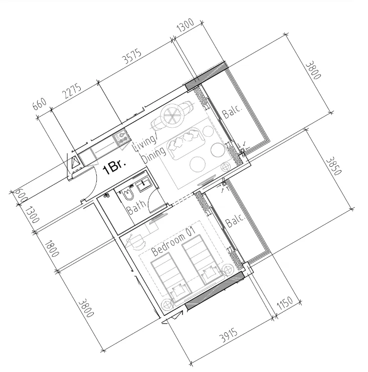 DAMAC Damac Hills 2 - Hotel Edge by Rotana floor plan