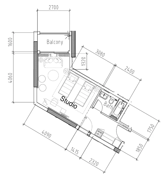 DAMAC Damac Hills 2 - Hotel Edge by Rotana floor plan