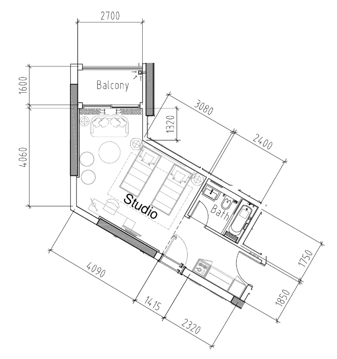 DAMAC Damac Hills 2 - Hotel Edge by Rotana floor plan