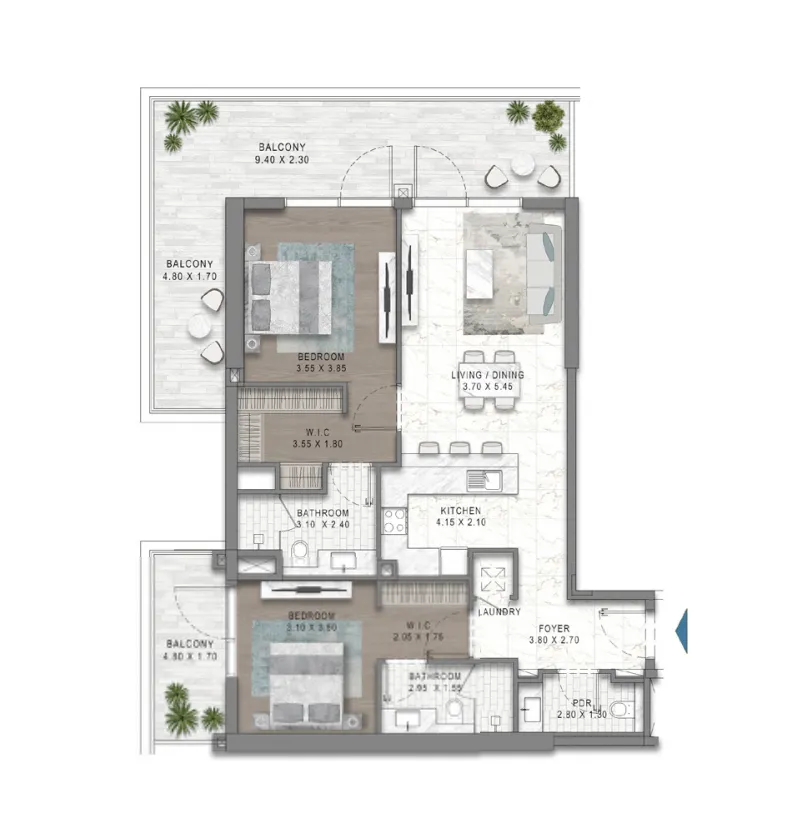 DAMAC Damac Riverside Views floor plan