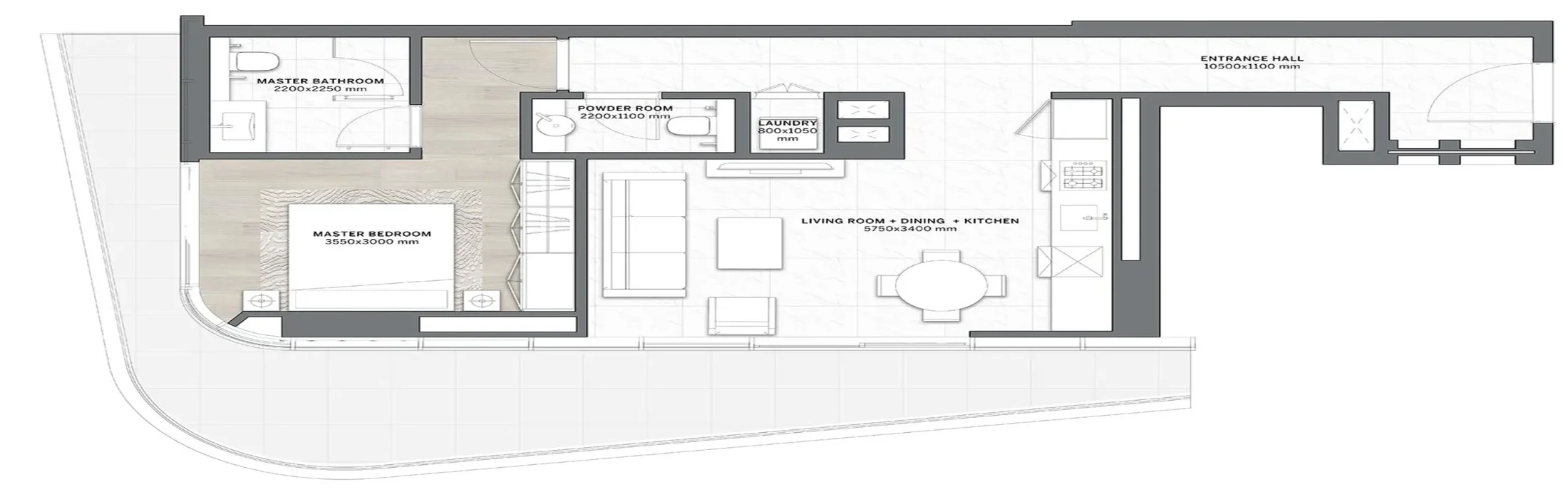Dar Global DG1 Living floor plan