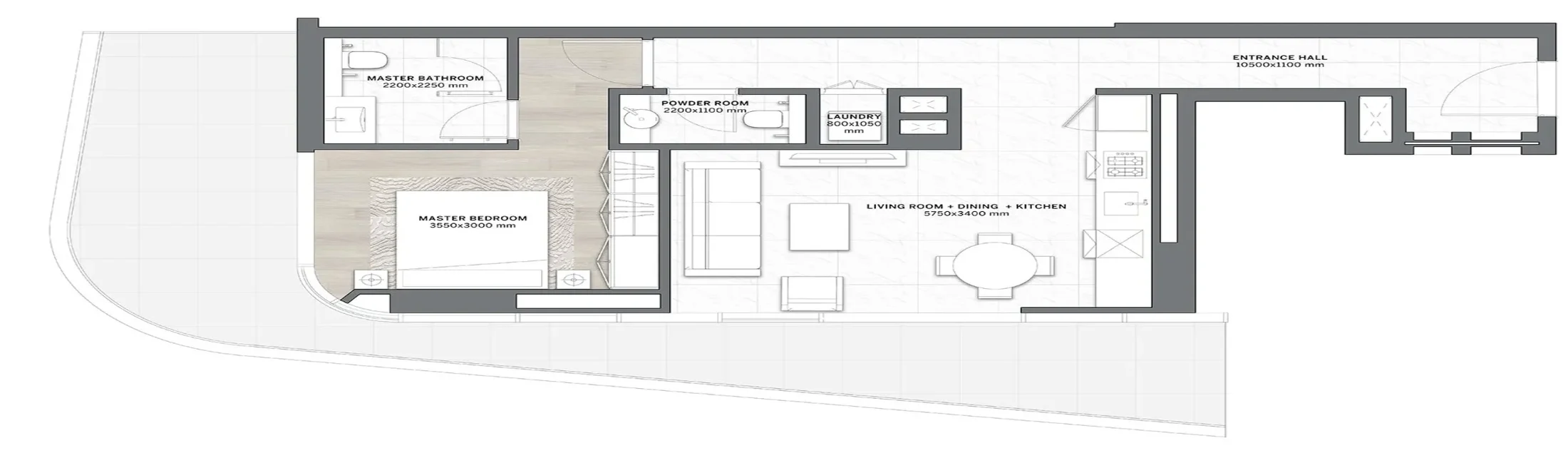 Dar Global DG1 Living floor plan