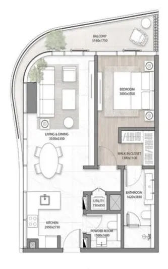 Dar Global DG1 Living floor plan