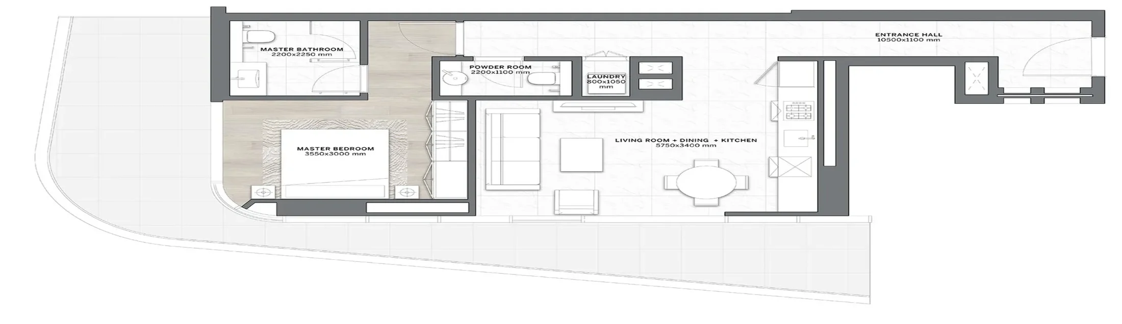 Dar Global DG1 Living floor plan