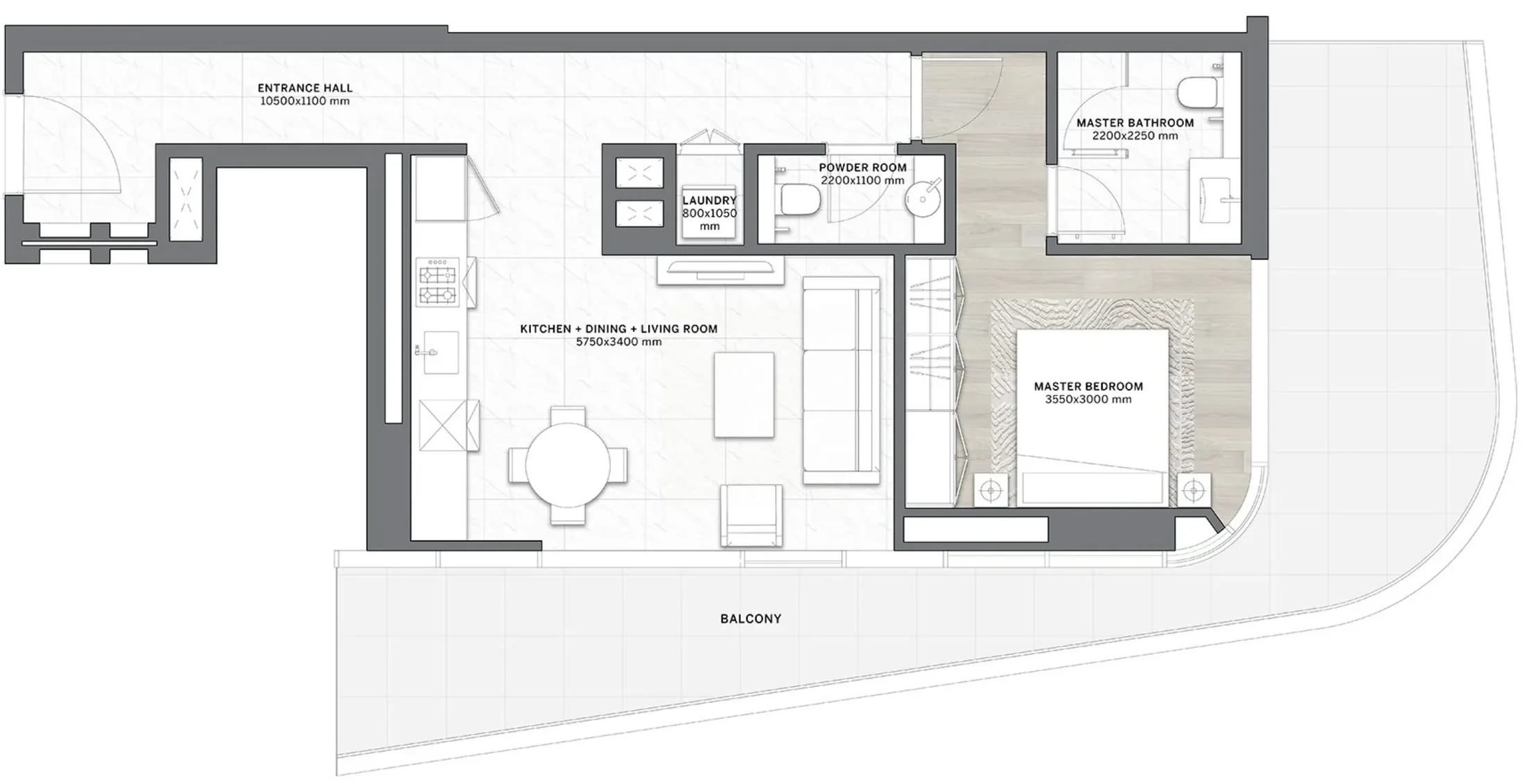 Dar Global DG1 Living floor plan