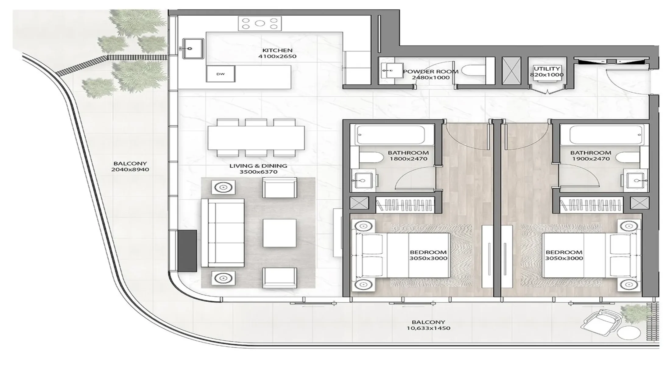 Dar Global DG1 Living floor plan