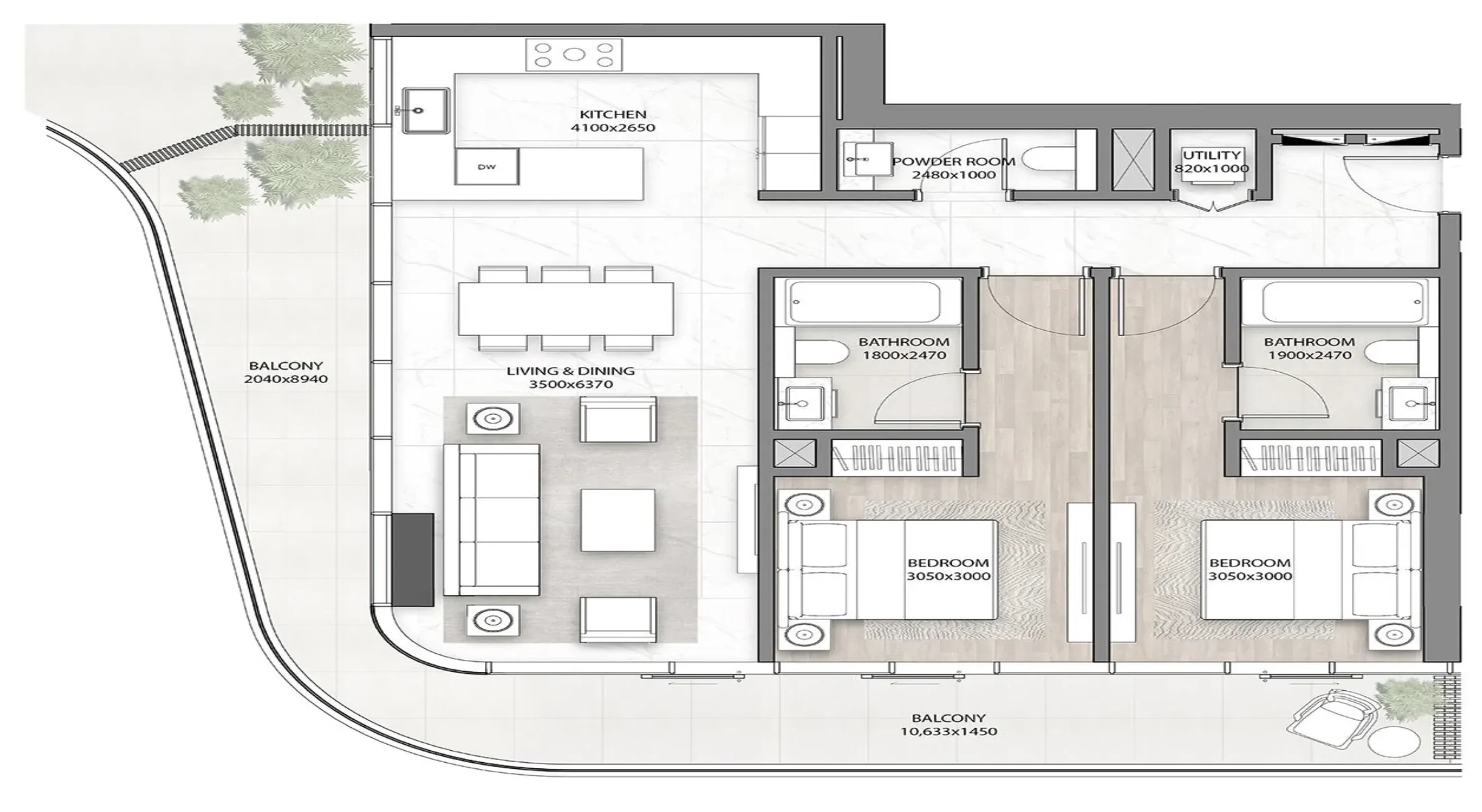 Dar Global DG1 Living floor plan